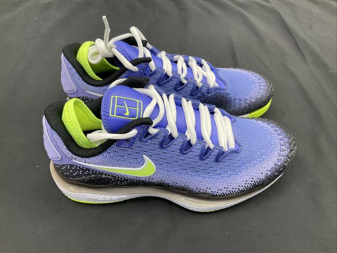 Size 5.0 - Womens Nike Air Zoom Vapor X Knit - Saphire/Hot Lime/Black