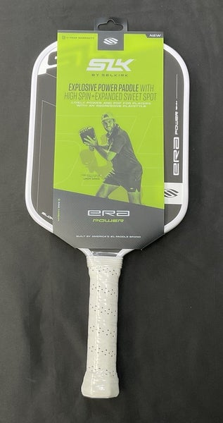 SLK ERA Power 16mm Elongated Pickleball Paddle (White)