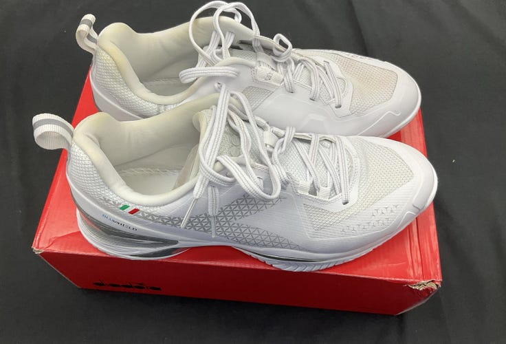 Size 10.0 - Womens Diadora BluShield Torneo AG - White/Silver