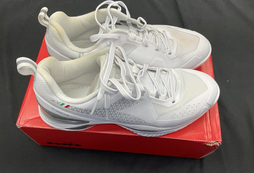 Size 10.0 - Womens Diadora BluShield Torneo AG - White/Silver