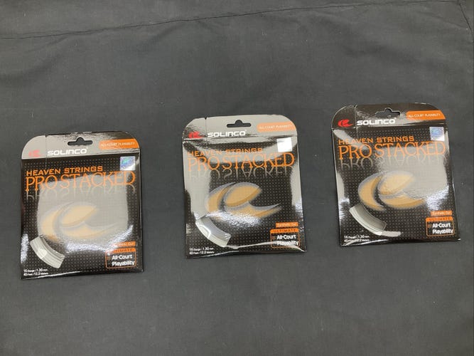 3 Pack - Solinco Pro Stacked 16/1.30mm - White