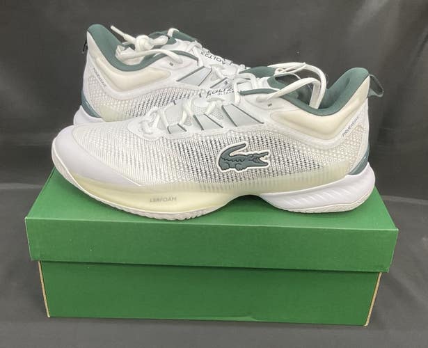 Lacoste Mens AG-LT23 Ultra 123 1 SMA WHT/DK GRN Size 9