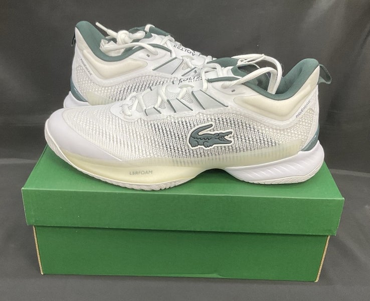 Lacoste Mens AG-LT23 Ultra 123 1 SMA WHT/DK GRN Size 9