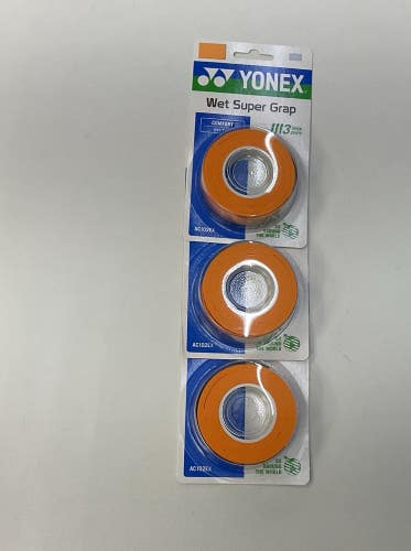 Yonex Super Grap 3 Pack Of 3 Grip Roll (Orange)