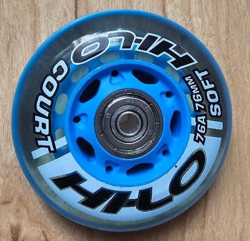 Bauer S19 Hi-Lo Court Inline Hockey Wheels 76A 76MM with Bearings. Set of 8 (New)