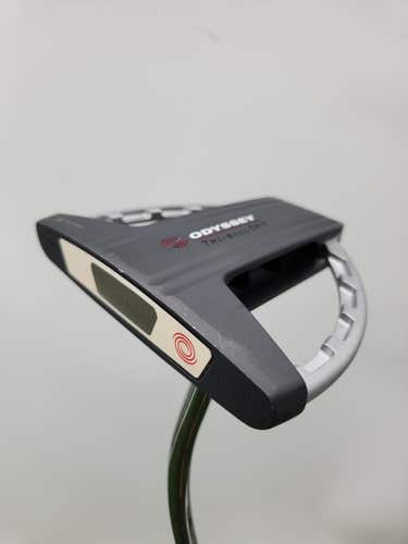 LEFTY ODYSSEY WHITE STEEL TRI BALL SRT PUTTER 34" +HC VERYGOOD