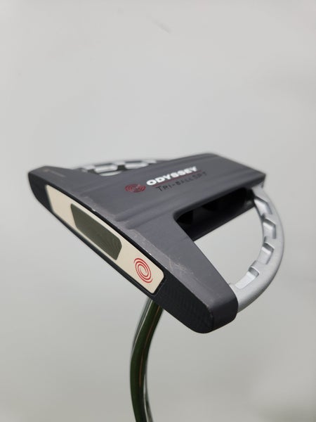 LEFTY ODYSSEY WHITE STEEL TRI BALL SRT PUTTER 34" +HC VERYGOOD