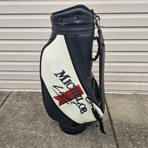 Rare 80s Vtg Michelob Light PGA Tour Burton Staff Golf Bag 6 Way Blue White Red