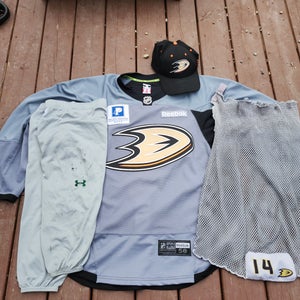 Ducks Practice Jersey (58) with socks, hat and laundry bag.