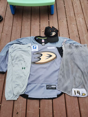 Ducks Practice Jersey (58) with socks, hat and laundry bag.