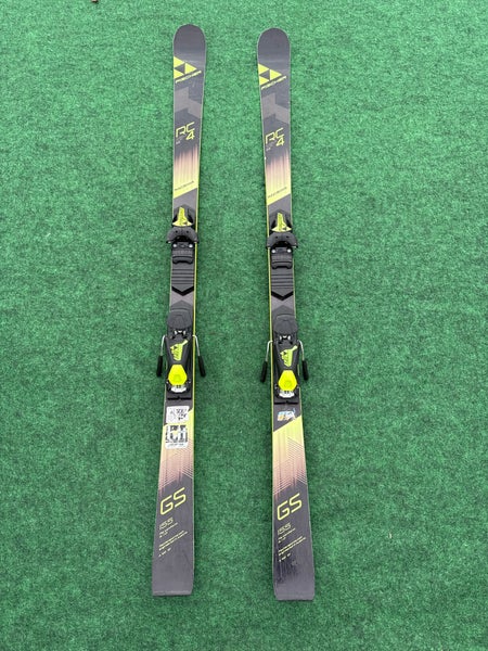 Fischer RC4 World Cup GS 155 cm Racing Skis With FJ7 Bindings (Used)