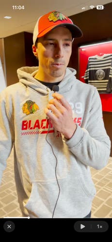 Marc-Andre Fleury TEAM PLAYER ISSUE Chicago Blackhawks Fanatics Authentic Pro Hoodie Large Game Used