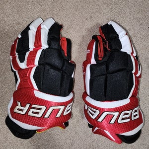 BAUER Supreme 190 Black White Red Hockey Gloves Men's Size 12" 30cm