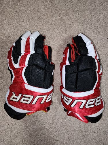 BAUER Supreme 190 Black White Red Hockey Gloves Men's Size 12" 30cm