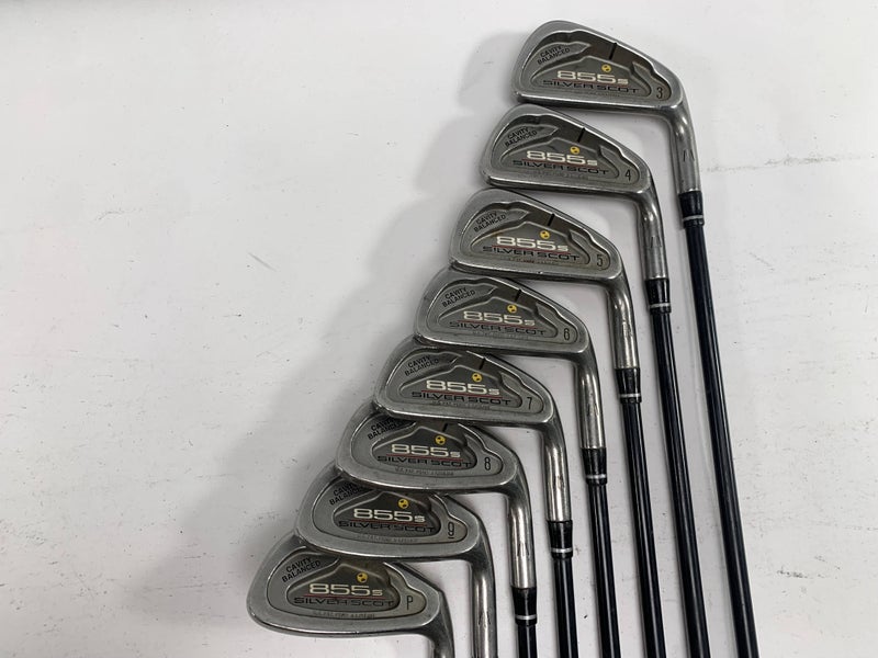 Tommy Armour 855 S Silver Scot Iron Set 3-PW G Force 2 Stiff Graphite Mens RH