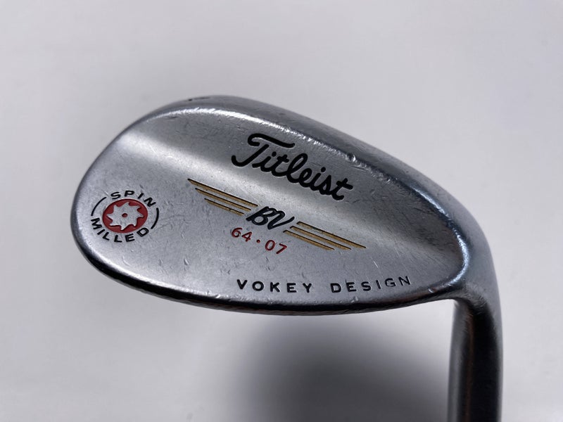 Titleist Vokey Spin Milled Chrome 2009 Lob Wedge LW 64* 7 Wedge Steel Mens RH