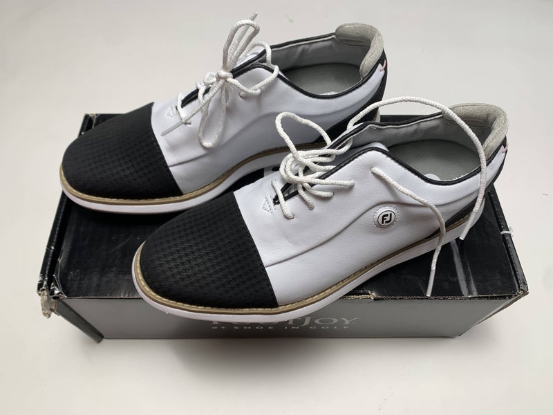 FootJoy FJ Traditions Golf Shoes White Black Women's SZ 6.5 (97912)