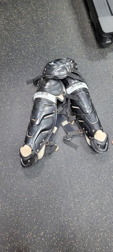 Used All Star LG30SPRO Catchers Leg Guards Black Adult 11497-S000153347