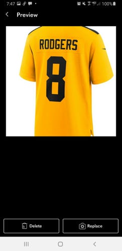 New!Pittsburgh Steelers Aaron Rodgers Gold Alternate 1933 Throwback Game Jersey