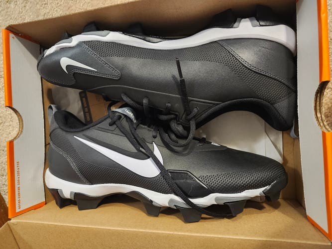 Black Men's Size M 11.5 (W 12.5) Adult Nike Low Top Molded Cleats (New)