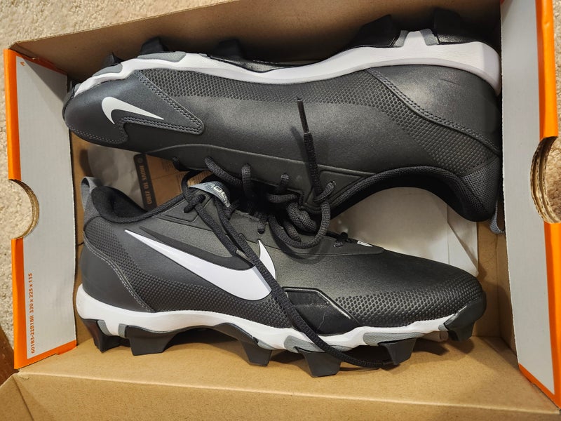Black Men's Size M 11.5 (W 12.5) Adult Nike Low Top Molded Cleats (New)