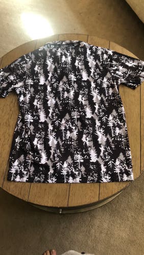 Waggle golf shirt black white grey print The Pack NWT