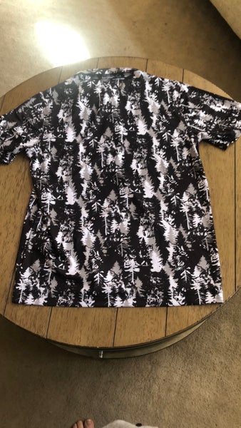 Waggle golf shirt black white grey print The Pack NWT
