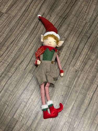 Sitting Elf Figure Christmas Decor