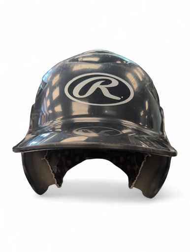 Used Rawlings BLACK HELMET Batting Helmet No Mask Black MD 11863-S000023888