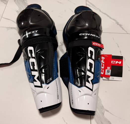 Senior CCM Next 15" Shin Pads (New)