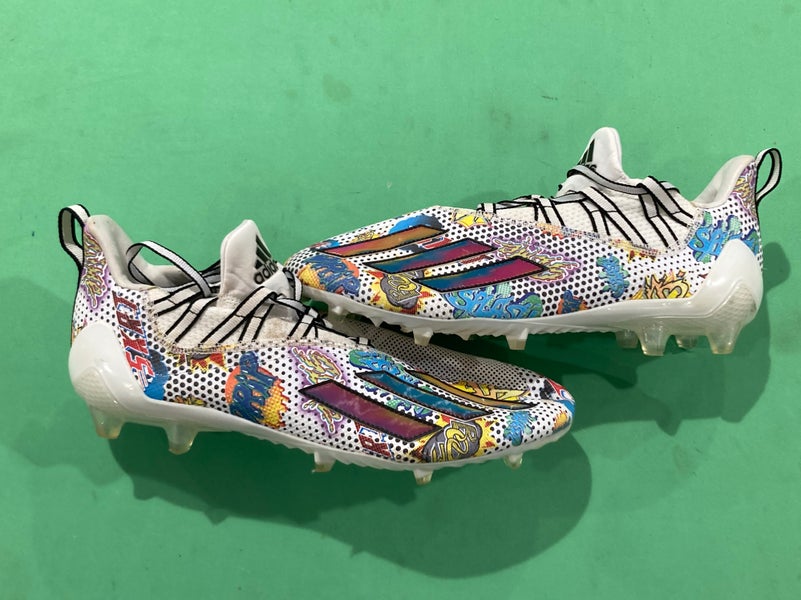 Used Adidas Adizero Electric II Football Cleats | Men's Size 13 | Multicolor Print