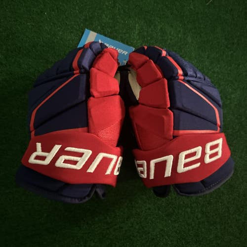 NEW Team USA Bauer Vapor Hyperlite PRO STOCK Ice HOCKEY GLOVES 14" Short cuff