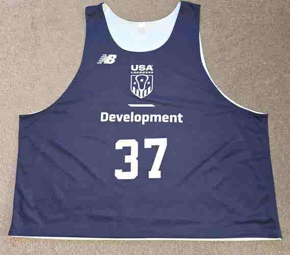 USA Lacrosse Development Game Worn Used New Balance Reversible Pinnie Jersey