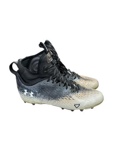 Used Under Armour Adult FB Cleats Black And White Senior 10 11862-S000091518