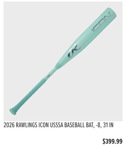 2026 Rawlings Icon Composite USSSA Certified Bat (-8) 23 oz 31" (New)