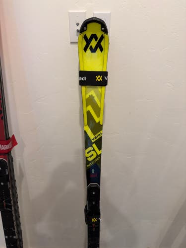 Men's 2024 Volkl Racetiger SL 165 cm Racing Skis With Bindings Max Din 20 (Used)