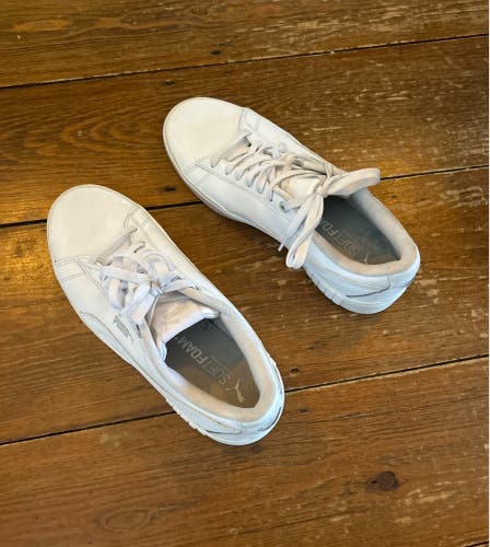 Puma women's Smash Platform V2 'Triple White