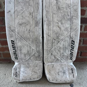 White 29" Intermediate Bauer Supreme M5 Pro Goalie Leg Pads (Used)