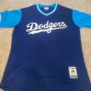 Blue Large Men's LA Dodgers Majestic Jersey (Used)
