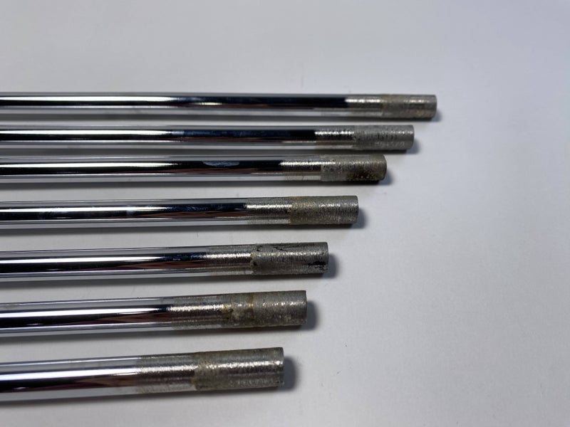 True Temper DG Mid S300 Stiff Steel Iron Set 7 Shafts 34.25''-36.75'' Pull 0.370