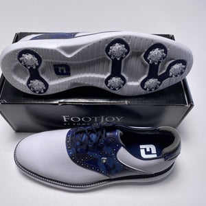 FootJoy FJ Traditions Saddle Camo Golf Shoes White Navy Men's SZ 11.5 (57945)