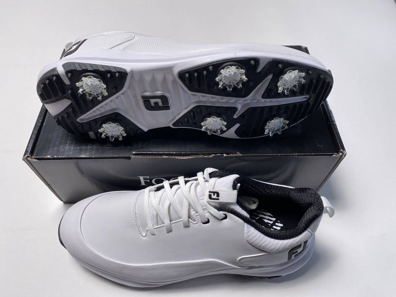 FootJoy FJ Tour Rival Golf Shoes White Black Men's SZ 10.5 Wide (56958)