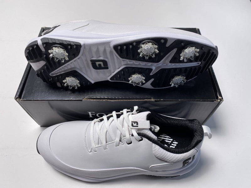 FootJoy FJ Tour Rival Golf Shoes White Black Men's SZ 10.5 (56958)