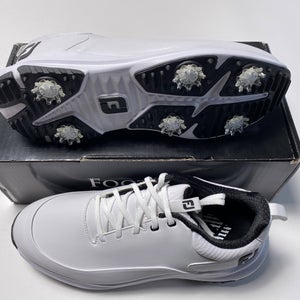 FootJoy FJ Tour Rival Golf Shoes White Black Men's SZ 9.5 Wide (56958)