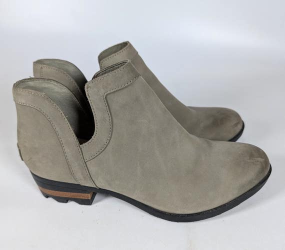 Sorel Boots Womens Lolla Cut Out Ankle Bootie Boots Gray Leather Size: 10