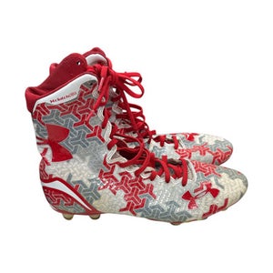 Used Under Armour Adult FB Cleats Red And Grey Senior 11.5 11862-S000090303