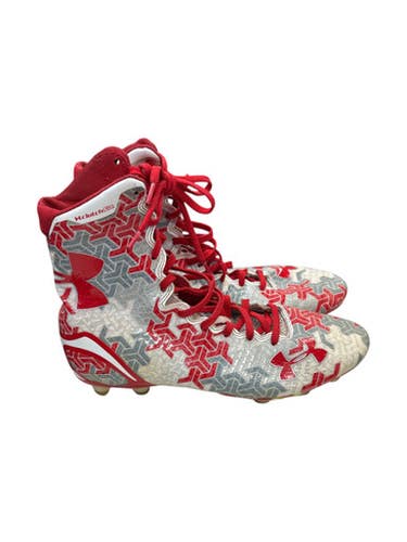 Used Under Armour Adult FB Cleats Red And Grey Senior 11.5 11862-S000090303