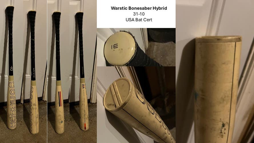 2024 Warstic Bonesaber Hybrid USABat Certified Bat (-10) 21 oz 31" (Used)