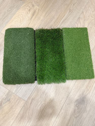 Tri-turf golf hitting mat