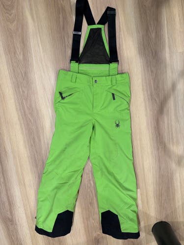 Green Unisex Youth Size 12 Spyder Ski Pants (Used)